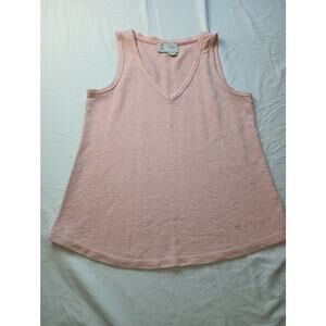 Saturday Sunday By Anthropologie Pink V-Neck Sleeveless Basic Tank XS